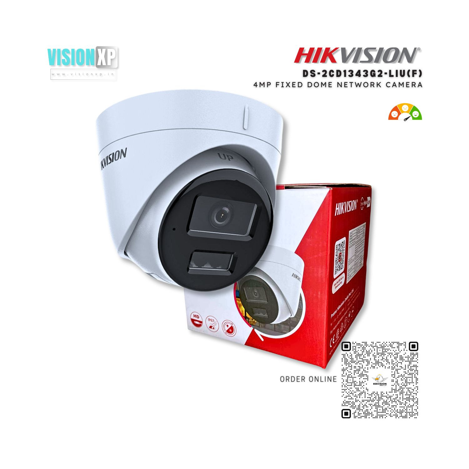 Hikvision DS-2CD1343G2-LIU(F) 4MP Fixed Dome Network Camera